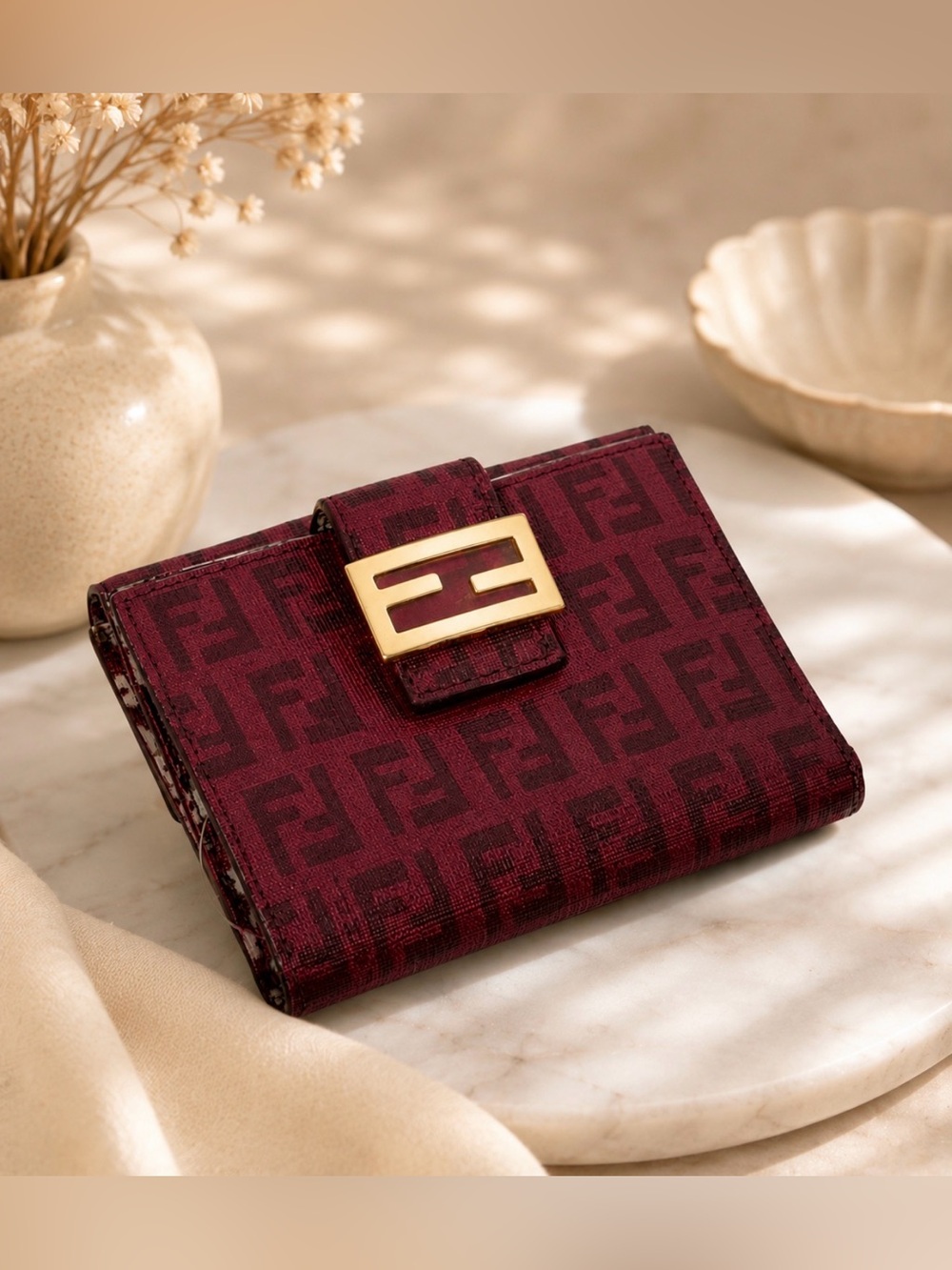 FENDI Compact Wallet Zucchino Monogram